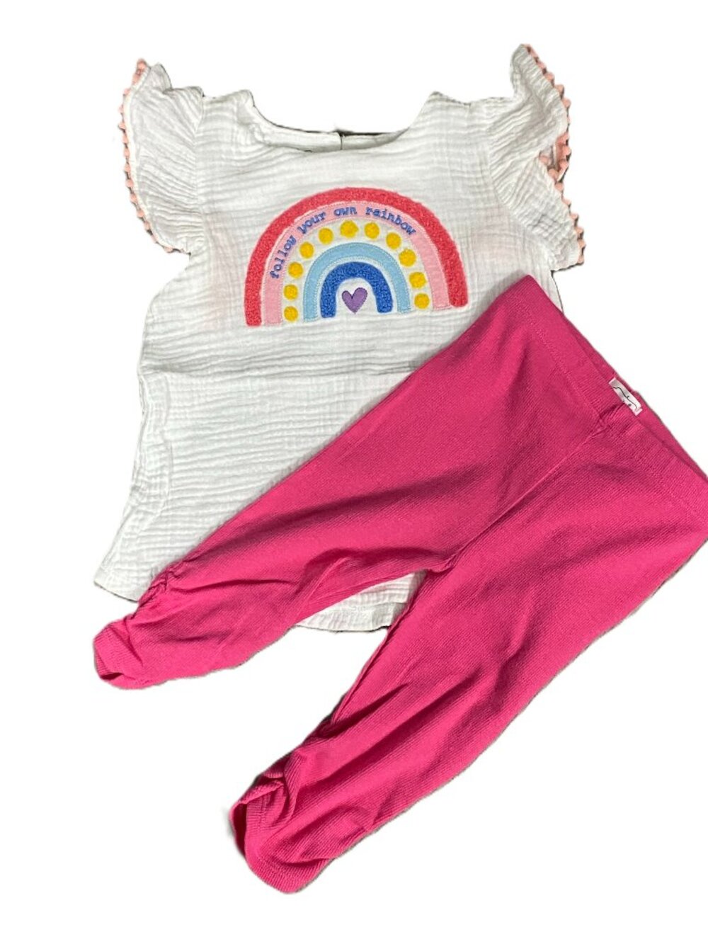 MudPie, Follow Your Own Rainbow, 2-pc 24M-2T Toddler Outfit, EUC